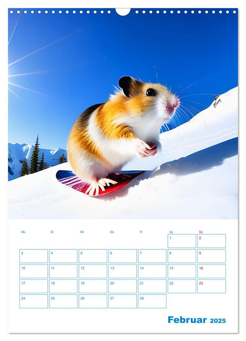 Adventure Hamster - Sportliche KI Hamster präsentieren den Abenteuer-Sport (CALVENDO Wandkalender 2025)