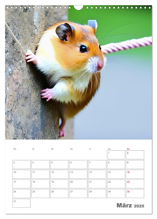 Adventure Hamster - Sportliche KI Hamster präsentieren den Abenteuer-Sport (CALVENDO Wandkalender 2025)