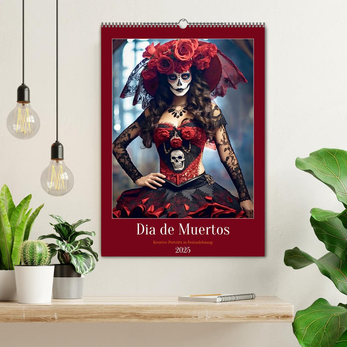 Dia de Muertos Kreative Porträts in Festanlehnung (CALVENDO Wandkalender 2025)