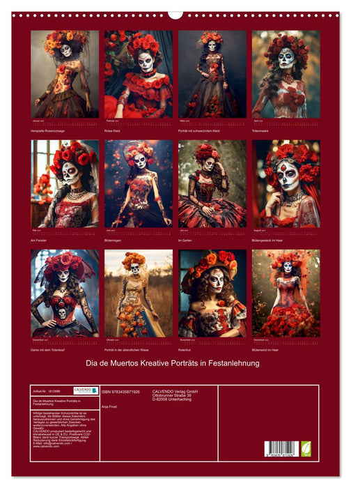 Dia de Muertos Kreative Porträts in Festanlehnung (CALVENDO Wandkalender 2025)