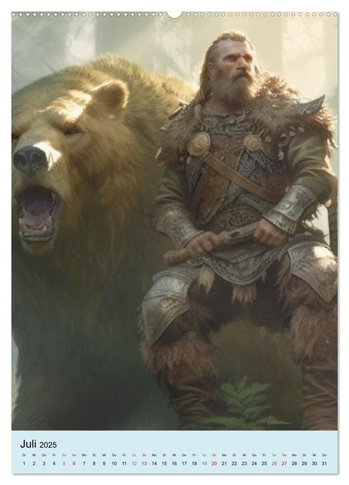 Fantasy Krieger. Bärenkämpfer aus dem Norden (CALVENDO Premium Wandkalender 2025)