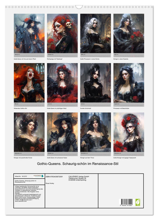 Gothic-Queens. Schaurig-schön im Renaissance-Stil (CALVENDO Wandkalender 2025)