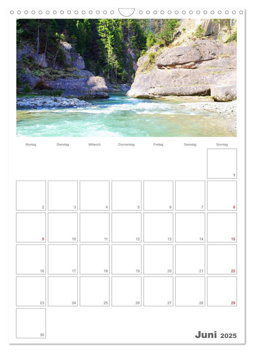 Alpenflüsse - Ammer, Isar, Lech und Loisach (CALVENDO Wandkalender 2025)