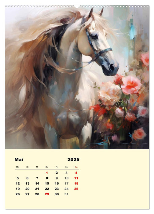Pferde im romantischen Barockstil (CALVENDO Premium Wandkalender 2025)