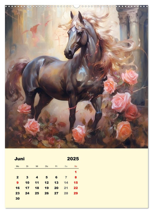 Pferde im romantischen Barockstil (CALVENDO Premium Wandkalender 2025)