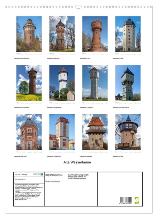 Alte Wassertürme (CALVENDO Wandkalender 2025)