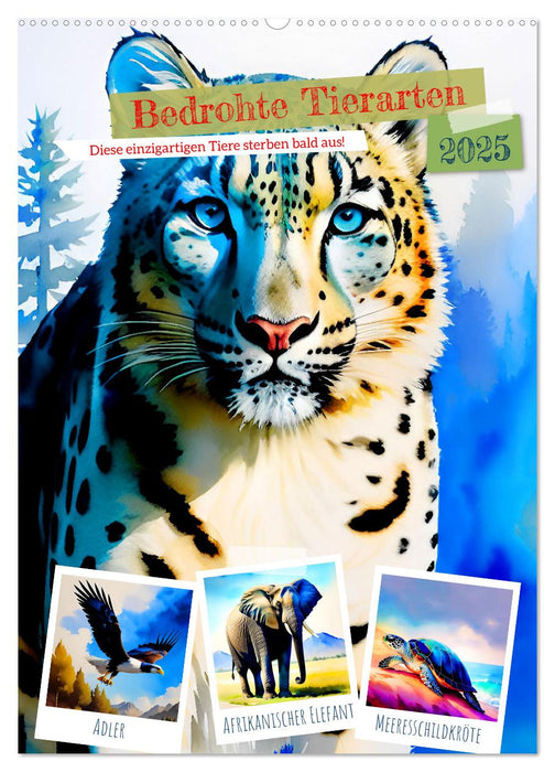 Bedrohte Tierarten 2025 (CALVENDO Wandkalender 2025)