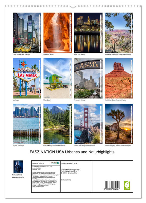 FASZINATION USA Urbanes und Naturhighlights (CALVENDO Premium Wandkalender 2025)