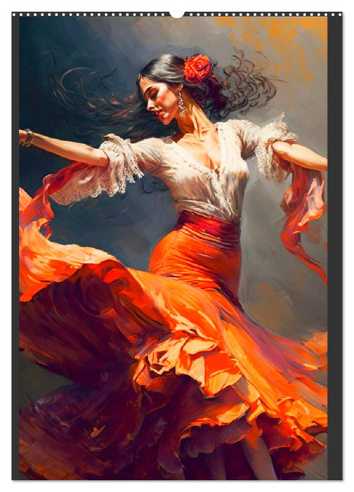 Flamenco. Anmutige Tänzerinnen. Illustrationen (CALVENDO Wandkalender 2025)