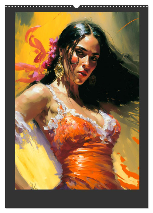 Flamenco. Anmutige Tänzerinnen. Illustrationen (CALVENDO Wandkalender 2025)