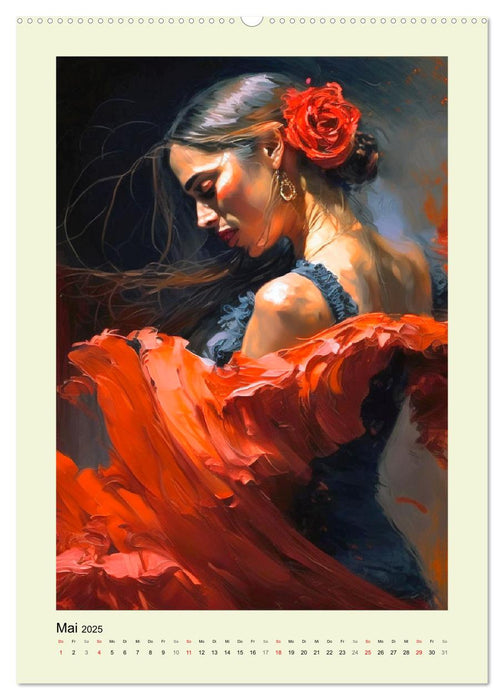 Flamenco. Anmutige Tänzerinnen. Illustrationen (CALVENDO Wandkalender 2025)