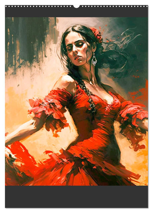 Flamenco. Anmutige Tänzerinnen. Illustrationen (CALVENDO Wandkalender 2025)