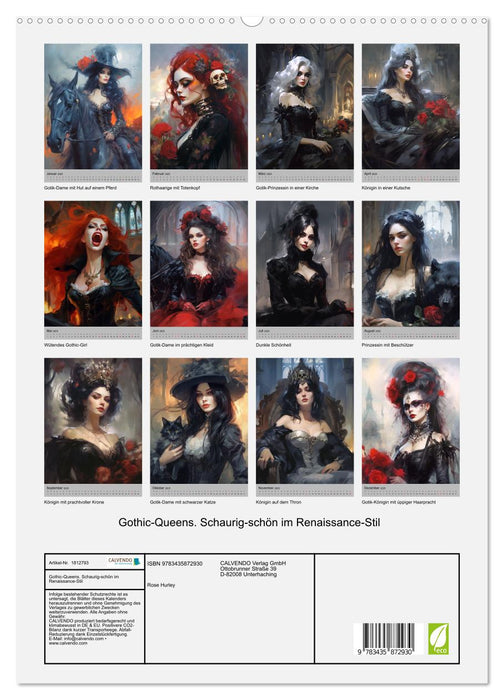 Gothic-Queens. Schaurig-schön im Renaissance-Stil (CALVENDO Premium Wandkalender 2025)