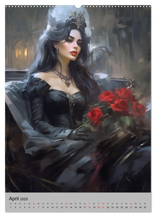 Gothic-Queens. Schaurig-schön im Renaissance-Stil (CALVENDO Premium Wandkalender 2025)