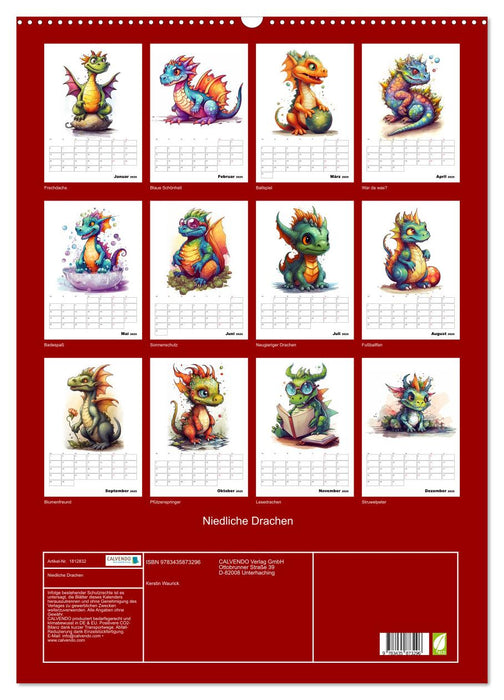 Niedliche Drachen (CALVENDO Wandkalender 2025)