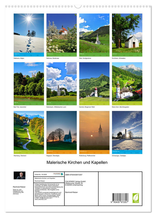 Malerische Kirchen und Kapellen (CALVENDO Premium Wandkalender 2025)