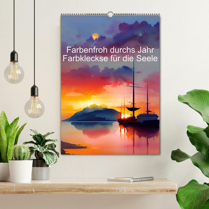 Farbenfroh durchs Jahr 2025 - Farbkleckse für die Seele (CALVENDO Wandkalender 2025)