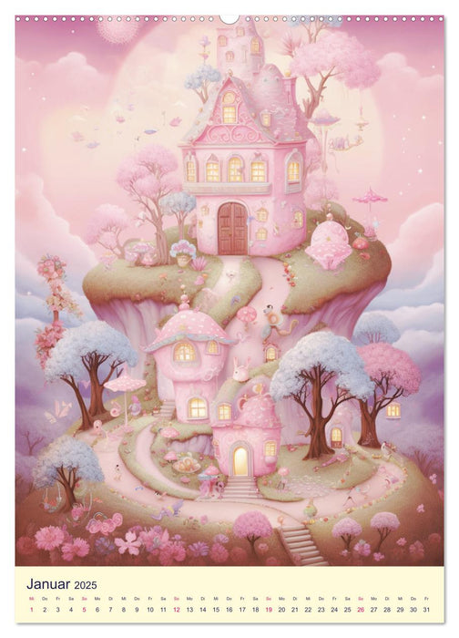 Rosa Traumland. Zauberhafte Wunderwelt (CALVENDO Premium Wandkalender 2025)