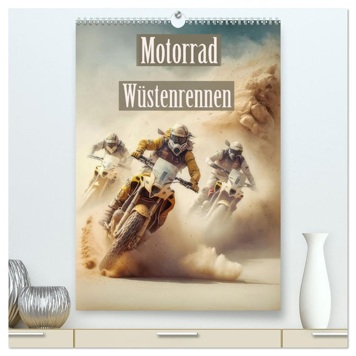 Motorrad Wüstenrennen (CALVENDO Premium Wandkalender 2025)