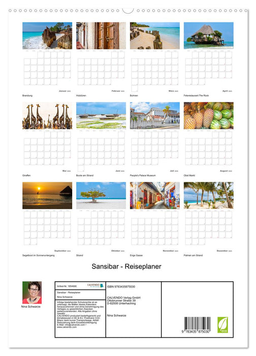 Sansibar - Reiseplaner (CALVENDO Premium Wandkalender 2025)