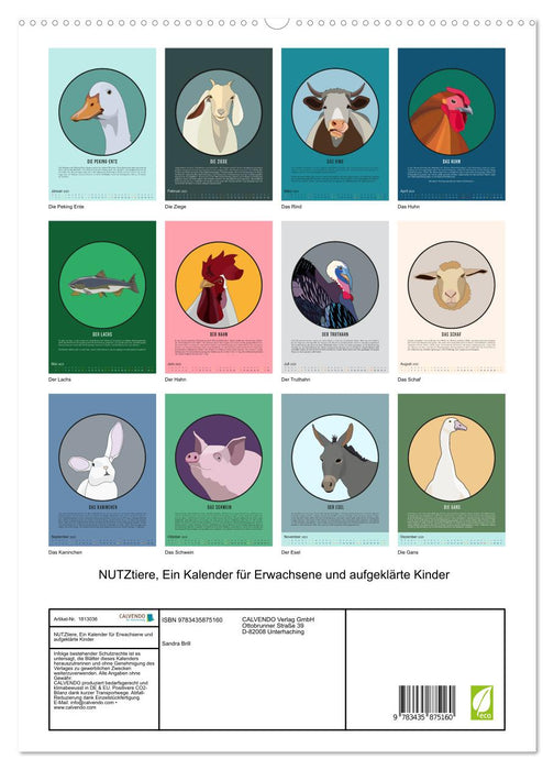 NUTZtiere, Ein Kalender für Erwachsene und aufgeklärte Kinder (CALVENDO Premium Wandkalender 2025)