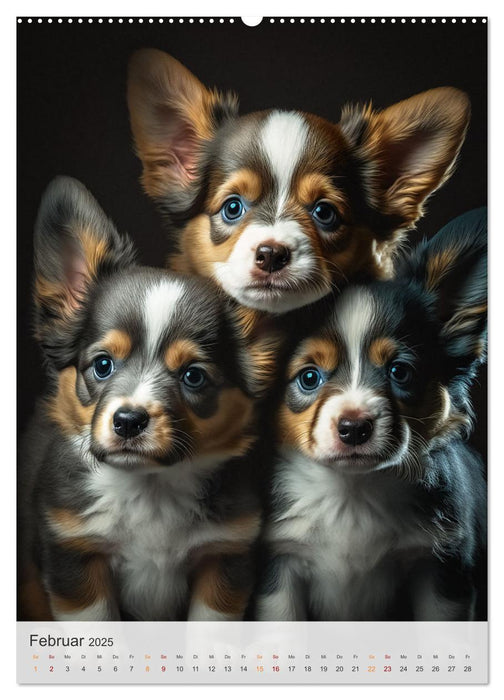 Zauberhafte Hundebabys (CALVENDO Premium Wandkalender 2025)