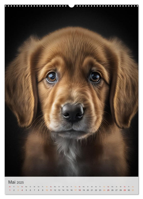 Zauberhafte Hundebabys (CALVENDO Premium Wandkalender 2025)