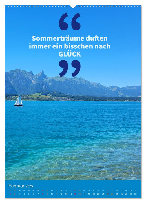 Verrückt nach SOMMER Urlaub- Auszeit - Sprüche (CALVENDO Premium Wandkalender 2025)