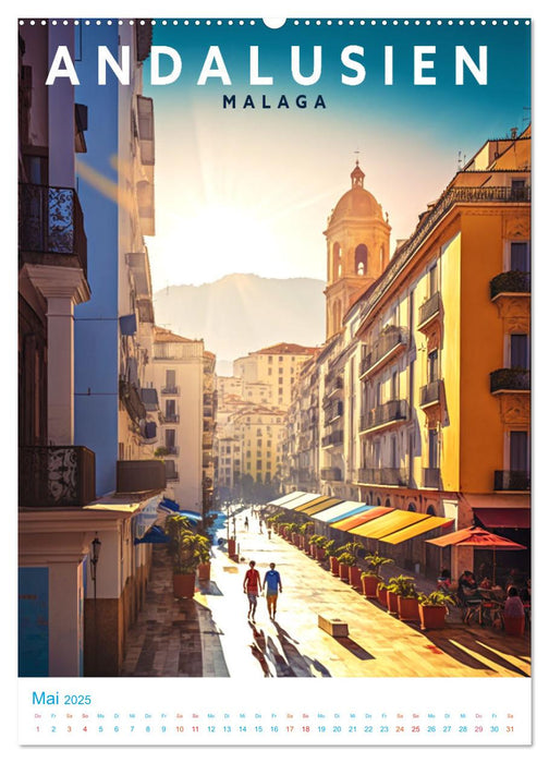 Andalusien - Old School Poster Style (CALVENDO Wandkalender 2025)