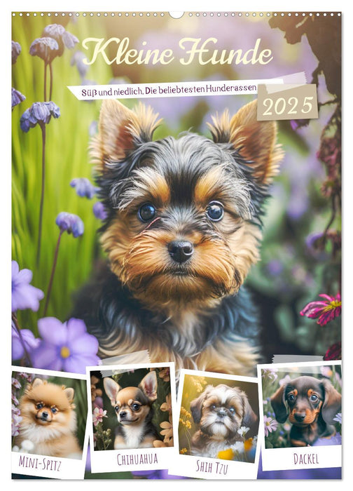 Kleine Hunde. Süß und niedlich. Die beliebtesten Hunderassen (CALVENDO Wandkalender 2025)