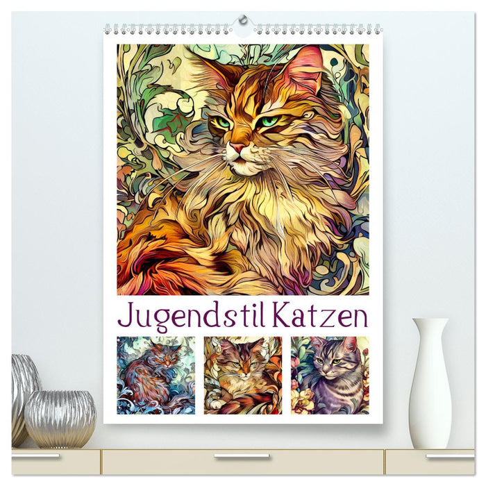 Jugendstil Katzen (CALVENDO Premium Wandkalender 2025)