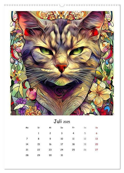 Jugendstil Katzen (CALVENDO Premium Wandkalender 2025)