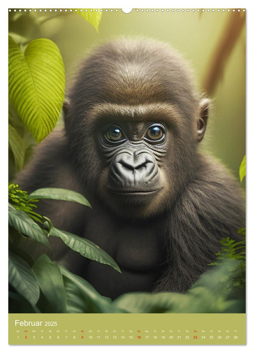 Leben im Dschungel. Entzückende Affen im Regenwald (CALVENDO Wandkalender 2025)