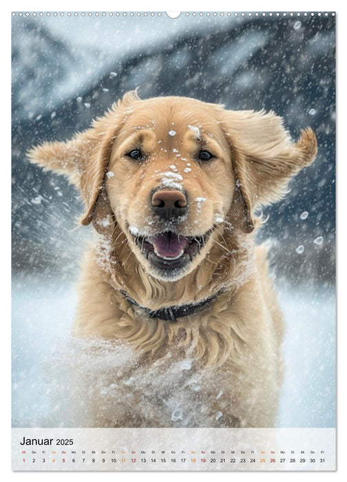 Golden Retriever - ein Hund für die Familie (CALVENDO Premium Wandkalender 2025)