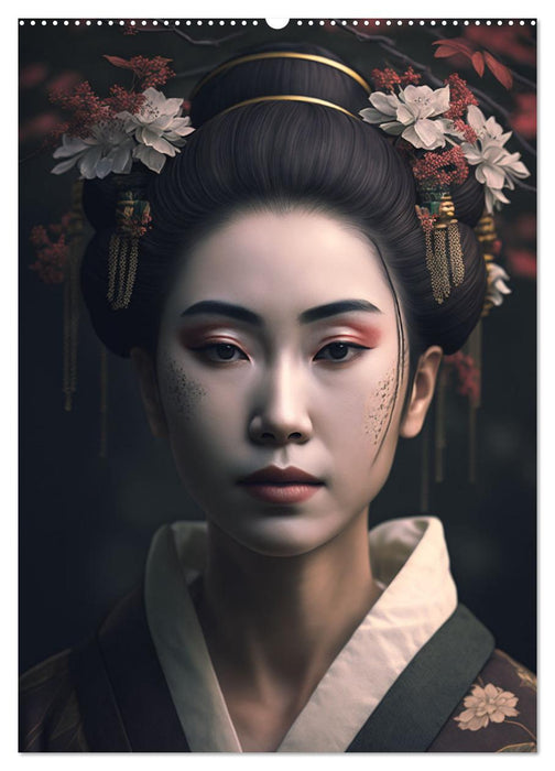 Wunderschöne Portraits Japanischer Geishas (CALVENDO Premium Wandkalender 2025)