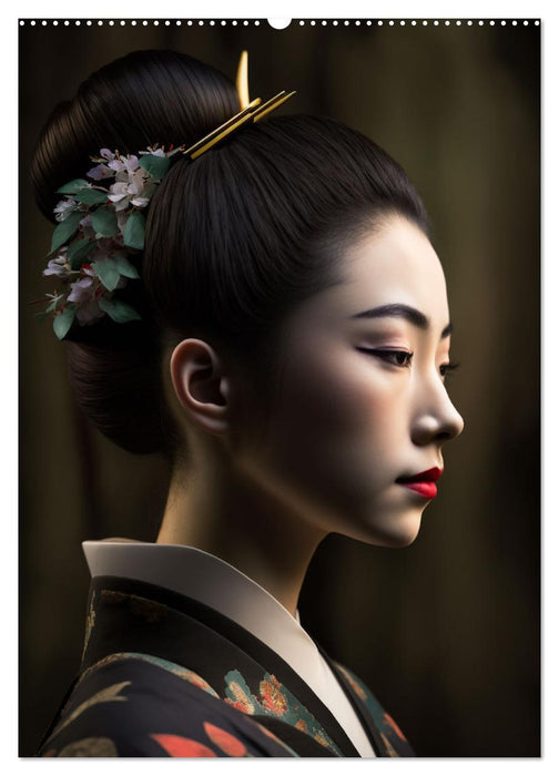 Wunderschöne Portraits Japanischer Geishas (CALVENDO Premium Wandkalender 2025)