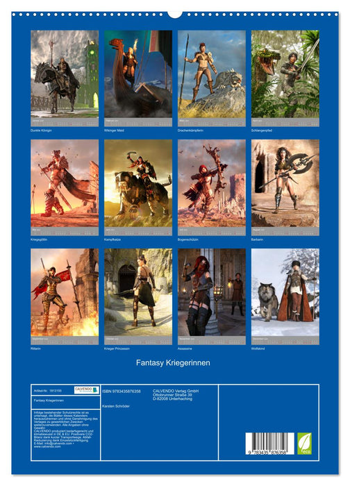 Fantasy Kriegerinnen (CALVENDO Premium Wandkalender 2025)