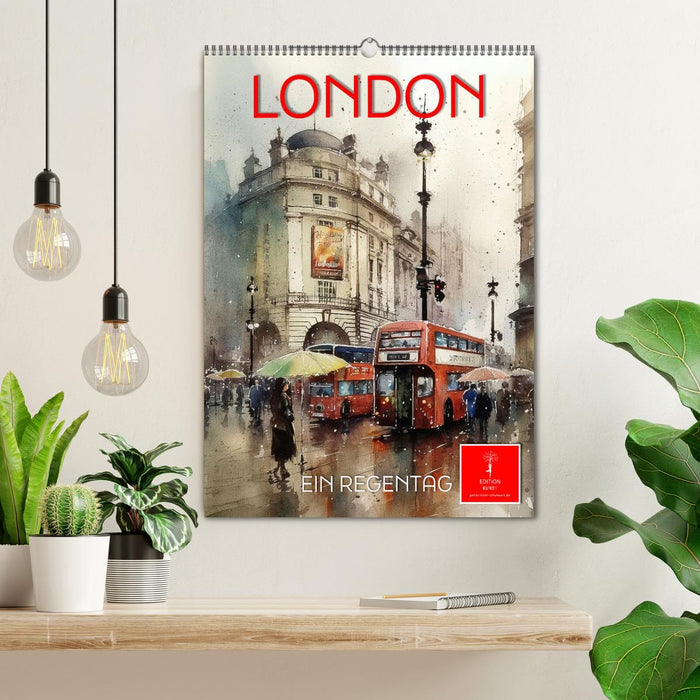 London - ein Regentag (CALVENDO Wandkalender 2025)