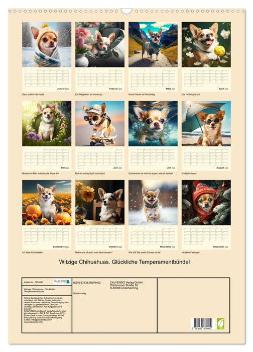 Witzige Chihuahuas. Glückliche Temperamentbündel (CALVENDO Wandkalender 2025)