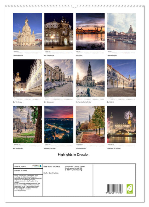 Highlights in Dresden (CALVENDO Premium Wandkalender 2025)