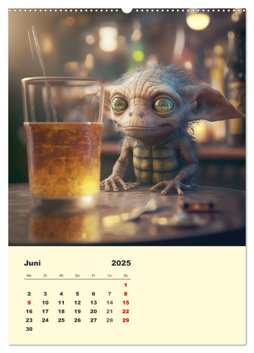 Kleine Gangster. Lustige Monster im Alltag (CALVENDO Premium Wandkalender 2025)