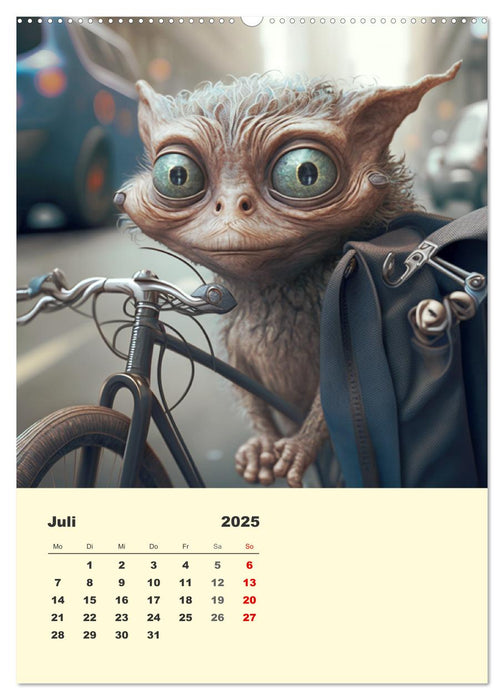 Kleine Gangster. Lustige Monster im Alltag (CALVENDO Premium Wandkalender 2025)