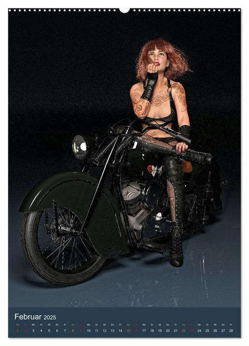 Tattooed Girls and Bikes (CALVENDO Premium Wandkalender 2025)