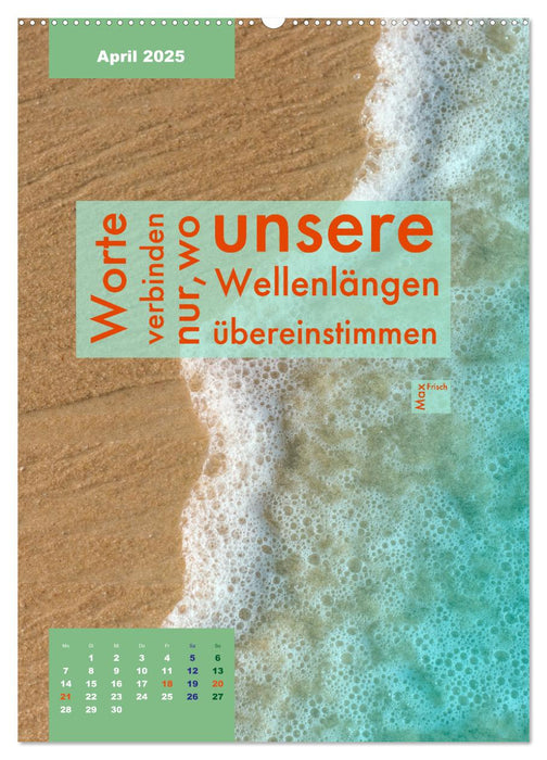 Verrückt nach MEER - Wellen - Strand - Zitate (CALVENDO Premium Wandkalender 2025)