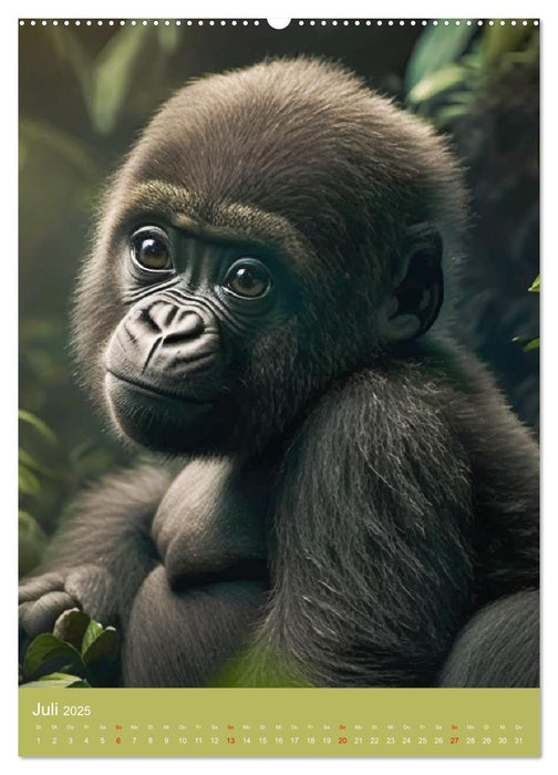 Leben im Dschungel. Entzückende Affen im Regenwald (CALVENDO Premium Wandkalender 2025)