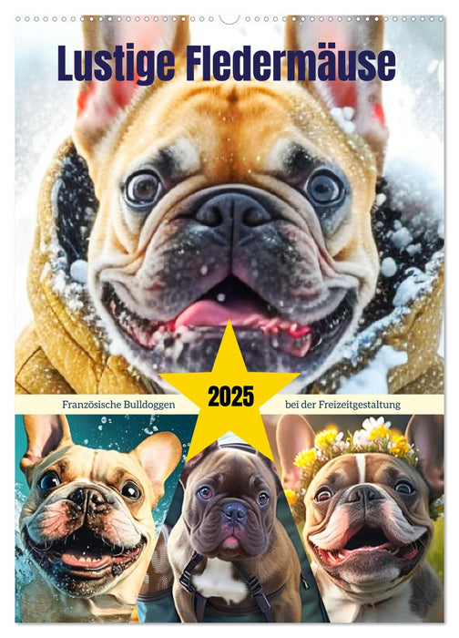 Lustige Fledermäuse. Französische Bulldoggen bei der Freizeitgestaltung (CALVENDO Wandkalender 2025)