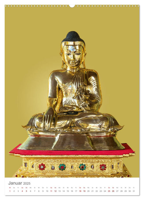 Buddha trägt Gold (CALVENDO Premium Wandkalender 2025)