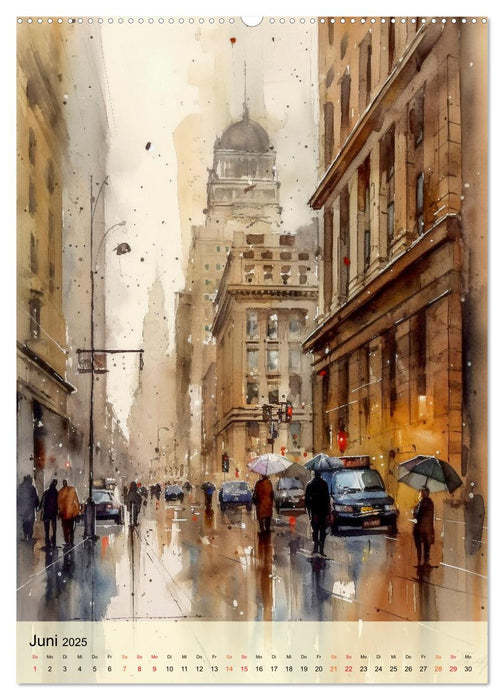 New York - ein Regentag (CALVENDO Premium Wandkalender 2025)