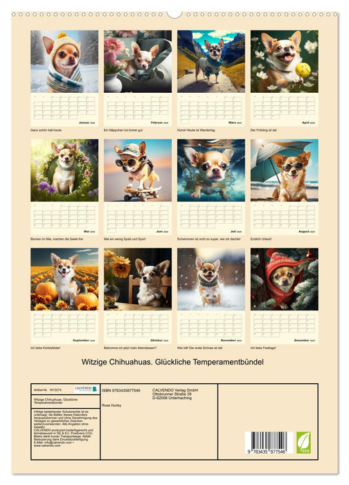 Witzige Chihuahuas. Glückliche Temperamentbündel (CALVENDO Premium Wandkalender 2025)