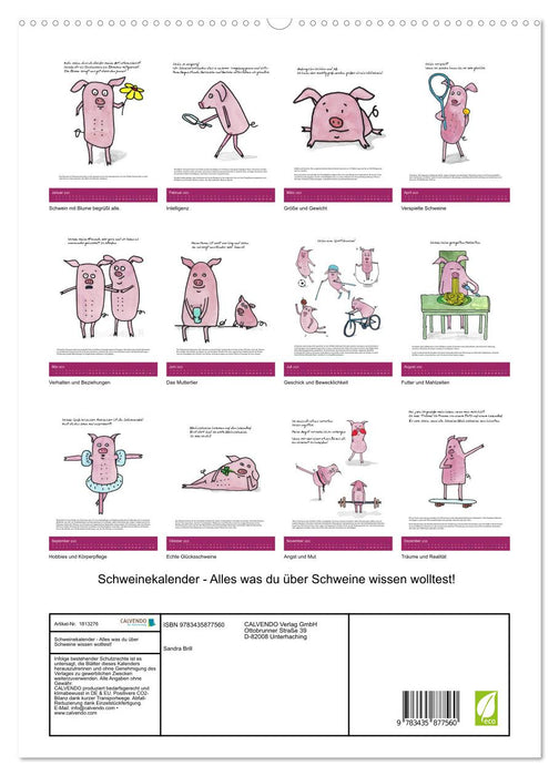 Schweinekalender - Alles was du über Schweine wissen wolltest! (CALVENDO Premium Wandkalender 2025)